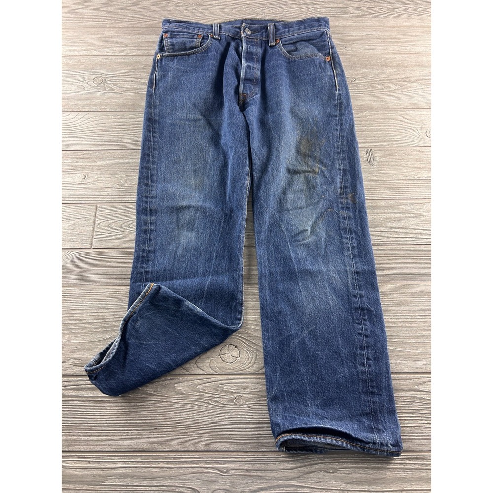 Levi’s 501 Series Men’s Straight Jeans Button Fly Blue Medium work pants  34/30